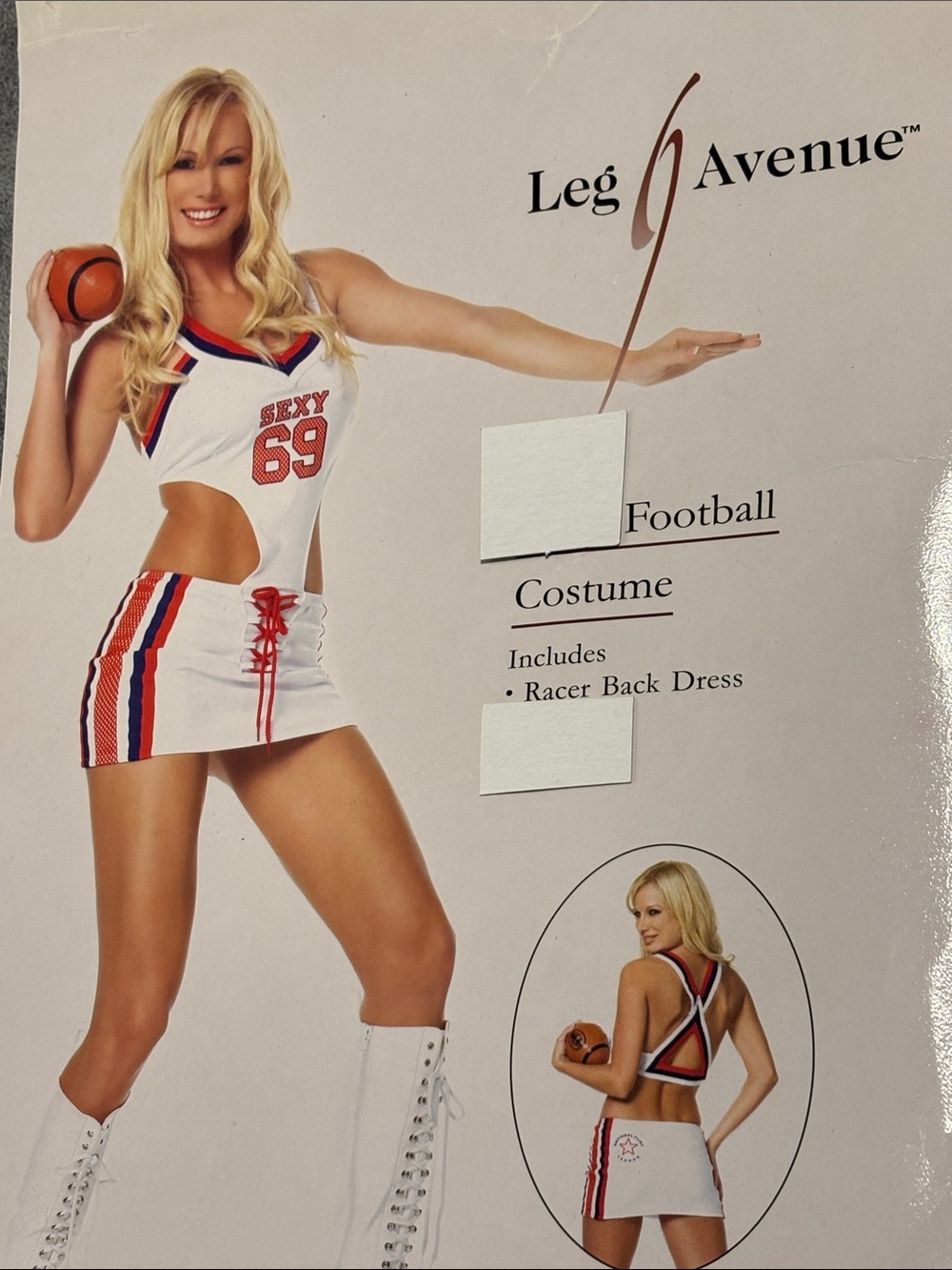USA Leg Avenue Women’s Sexy Football costume: White with Red & Blue Accents M/L